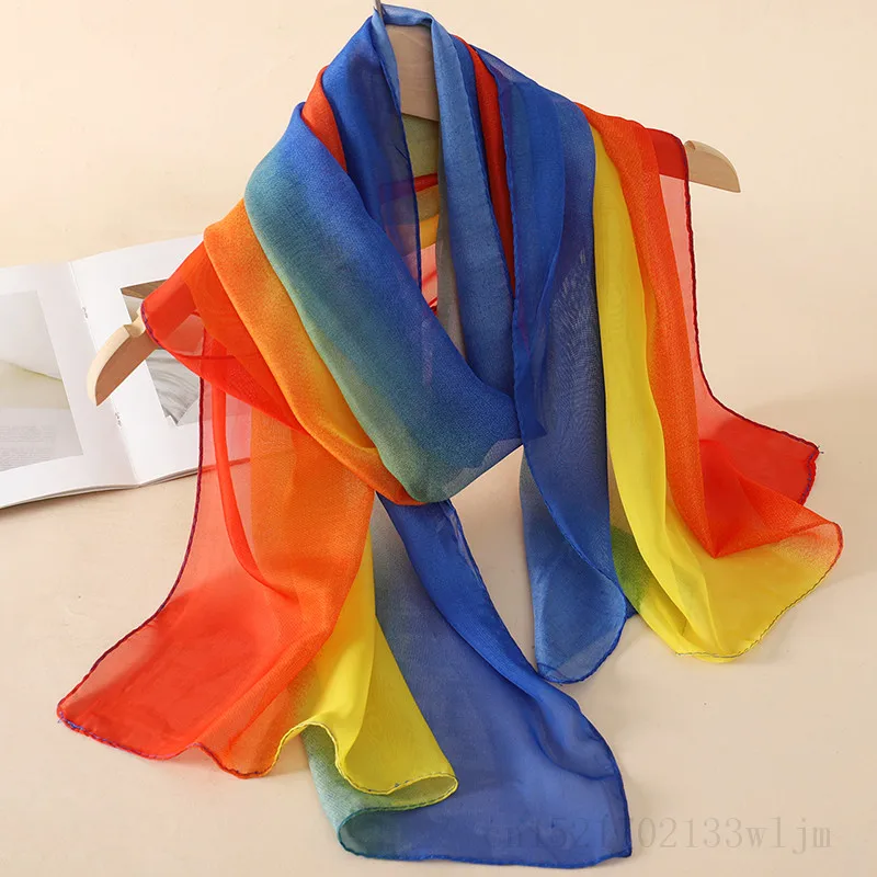 2023 New Fashion Spring/Summer Women Print Headband Beach Chiffon Scarf Shawls Female Long Wraps Panama Beach Sunscreen Hijab