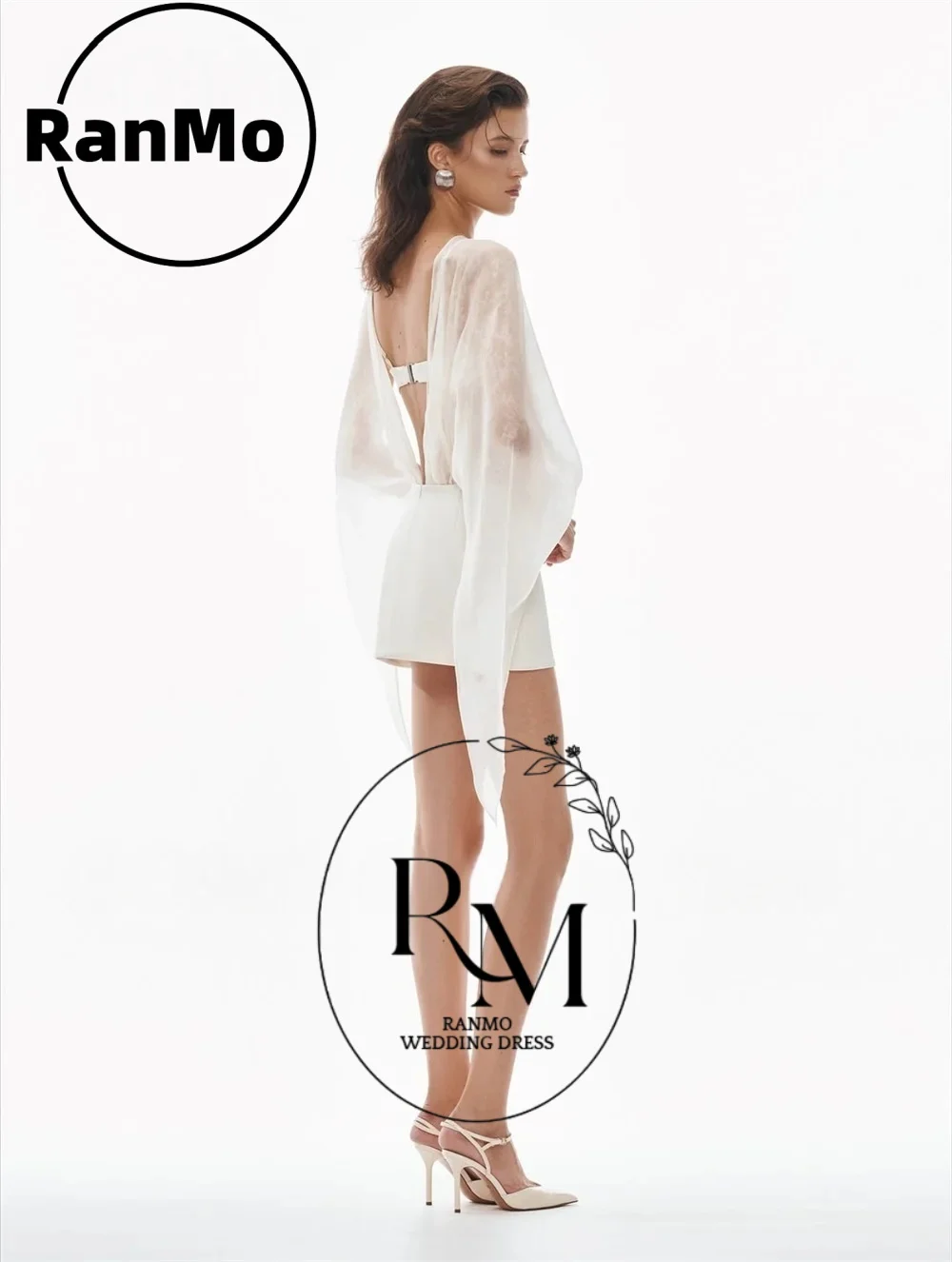 Ranmo New Design Fashionable Transparent Pleated Jumpsuit Mini-Length Prom Gown Cocktail Dress Backless Party Dress Customized
