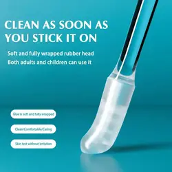 Descartável Ear Cleaner Sticky Swabs Box, Ear Wax Removal Tool, Earwax Remover Stick, Silicone Soft Stick, Pequeno, Grande, 24pcs