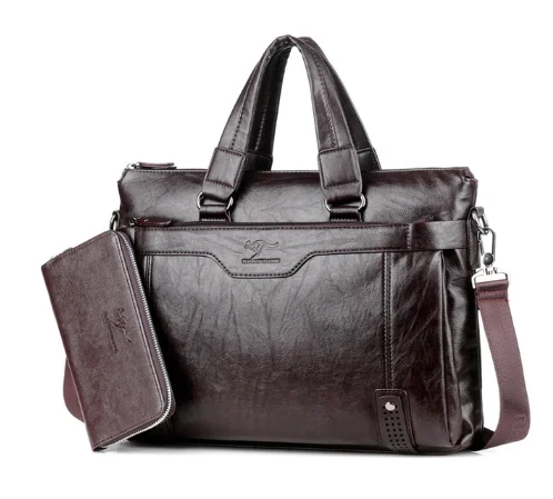2021 Men‘s PU Leather business Briefcase Men Laptop Male Messenger Bag Men\'s Shoulder Bags Briefcases For Documents Bag