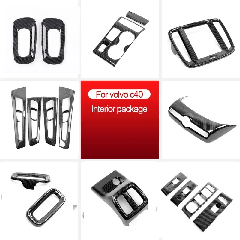 Interior Carbon Fiber Grain para Volvo C40 XC40, Central Control Instrument Panel, Decorative Navigation Film, Acessórios do carro