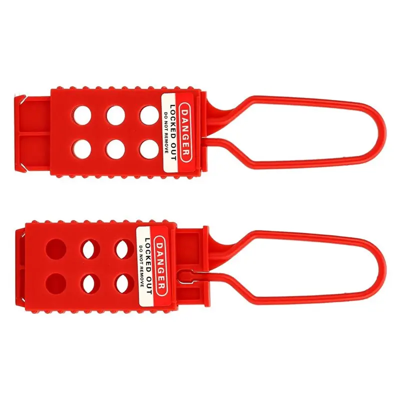 Industrial Safety Lockout Tag Hasps 6Pcs Nylon Padlock With 6 Hole Interlock For Equipment Maintenance