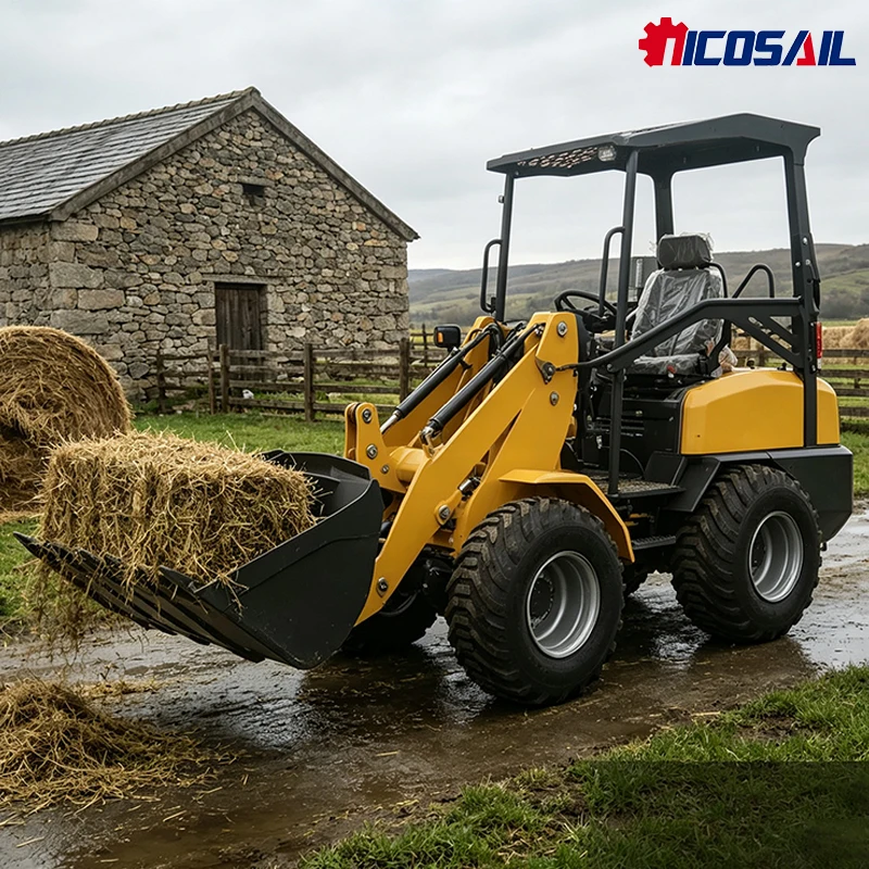 Telescopic Wheel Loader Compact Tele Boom Loader with Front Bucket for Farm Construction