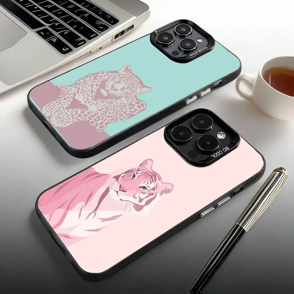 

Pink Leopard Phone Case For iPhone 17,16,15,14,13,12,11,Pro,Max,Plus,Mini, Air,SE Anti Fall Matte Hard Bumper
