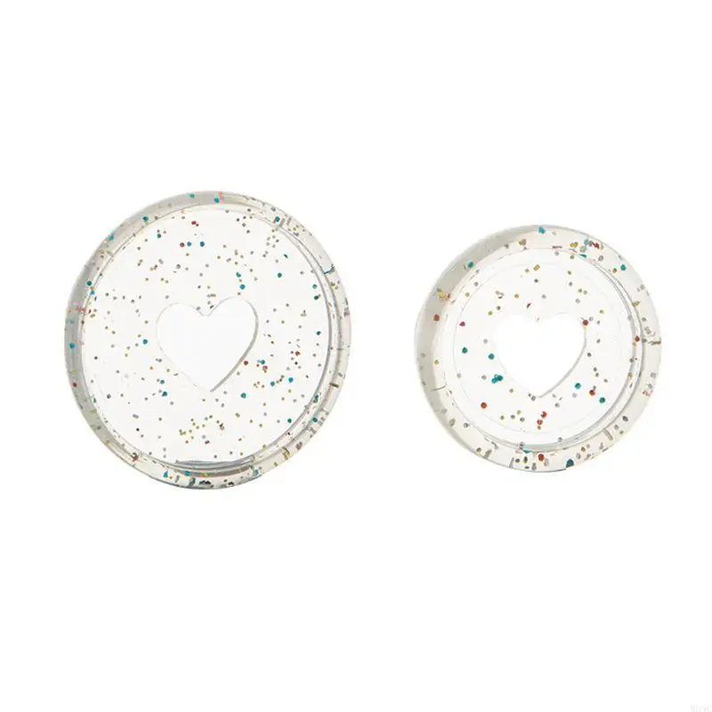 W89c 20pcs блеск блеска сердечные кольца кольца грибная отверстие свободное листье. Переплет пластиковая штука для раскуска DIS