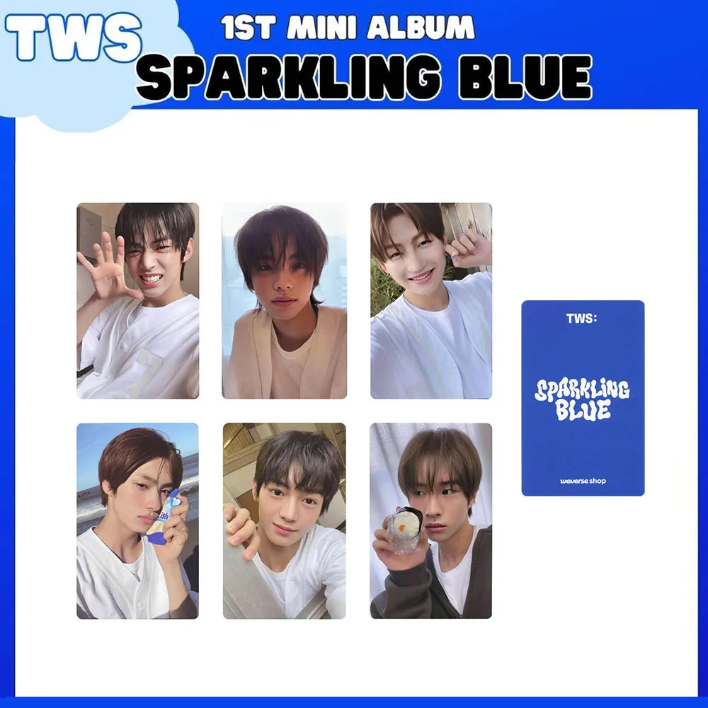 ألبوم Kpop TWS بطاقات صور 1st MINI SPARKLING BLUE LOMO بطاقات مزدوجة الجانب بطاقات الحظ مجموعات عشاق YOUNGJAE HANJIN KYUNGMIN #4