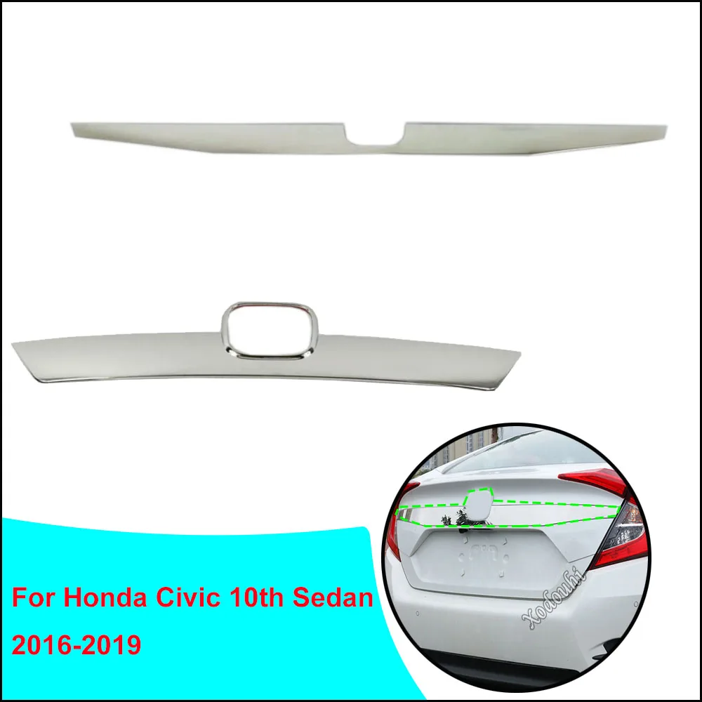 

Car Cover Rear Door License Tail Tailgate Bumper Frame Plate Trim Lamp Trunk For Honda Civic 10th 2016 2017 2018 2019 2020 2021