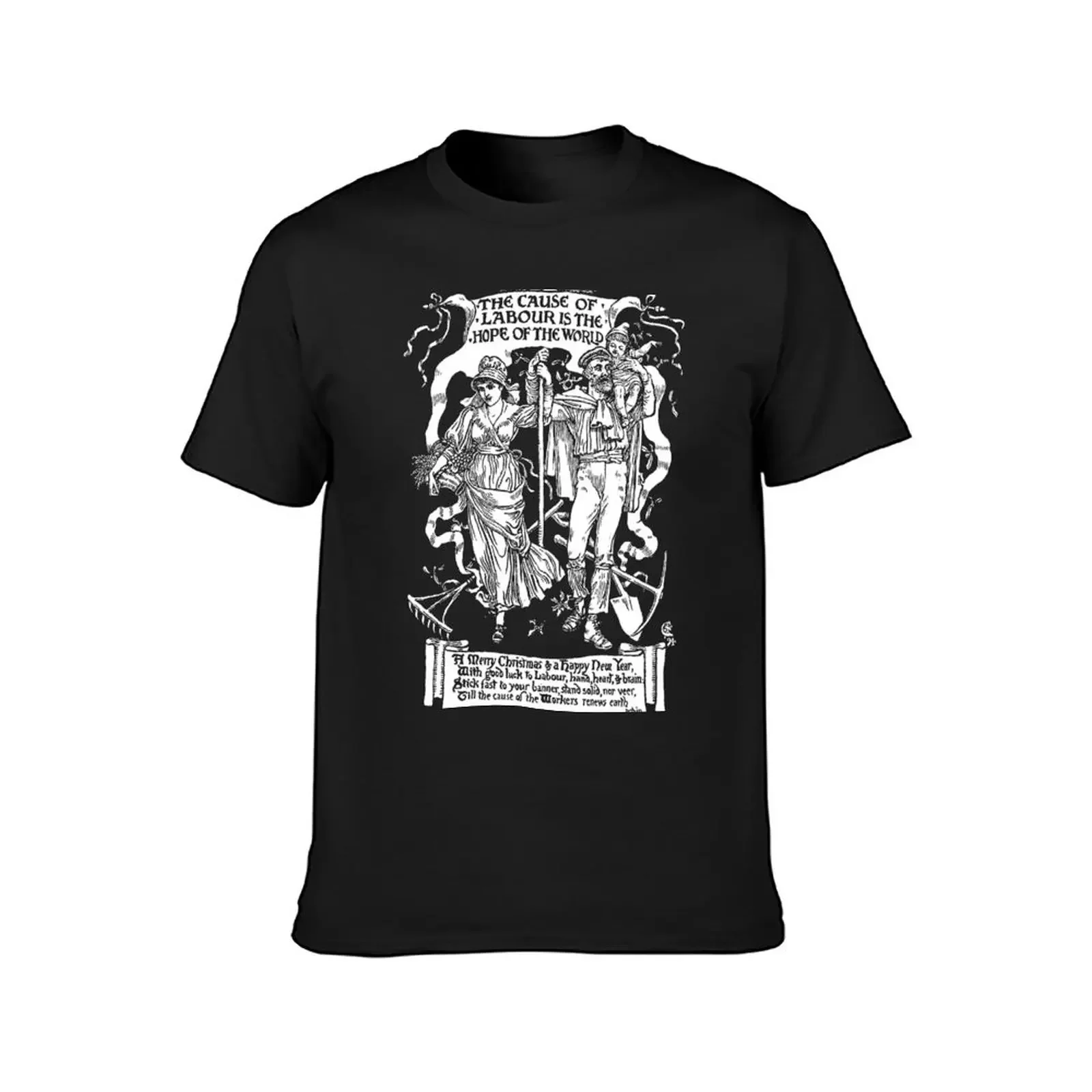 The Cause of Labour Is the Hope of the World (1894) by Walter Crane T-Shirt street wear anime stuff mens white t shirts