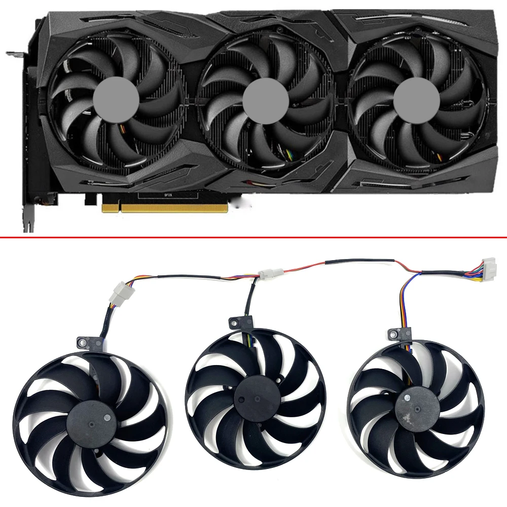 3PCS Új 87MM FDC10U12S9-C 7PIN Elhidegedés Drukker számára ASUS ROG Bagoly RX 5600 XT 5700 5700XT RX5700 Grafika rty Elhidegedés Legyező