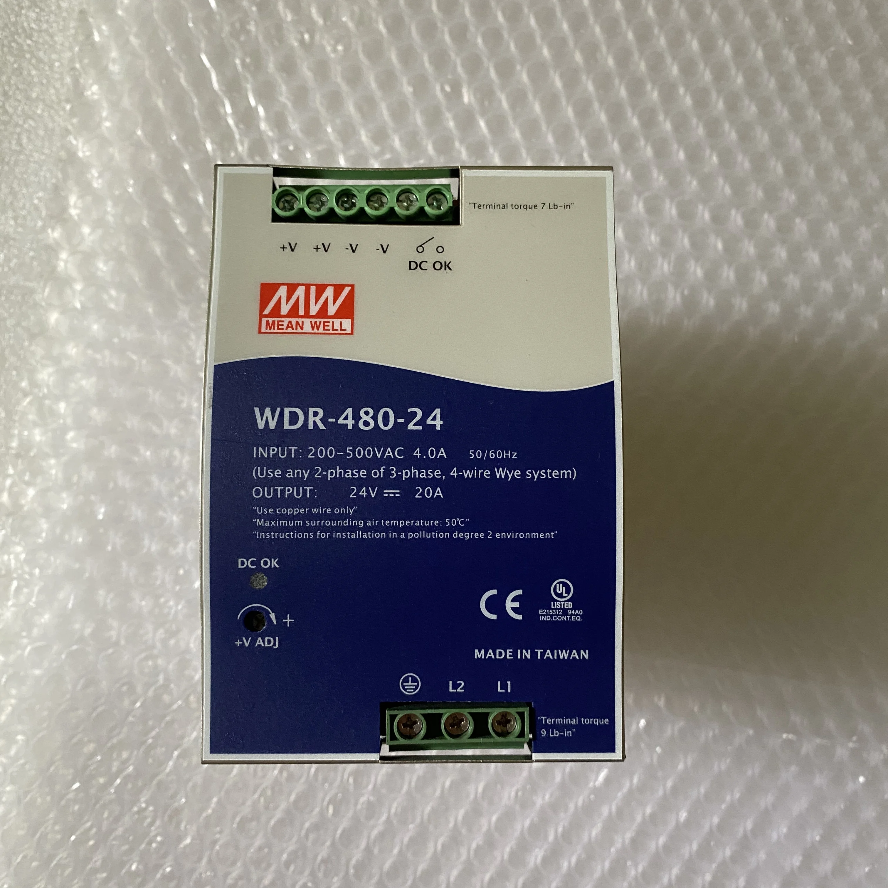 Switching power supply WDR-480-24  input 380V output 24V