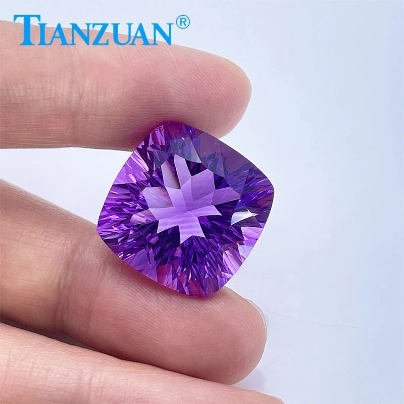 29.02CT Natural Amethyst Vivid Purple Color Cushion Shape Brilliant Cut Loose Gem Stone with GRC Certified