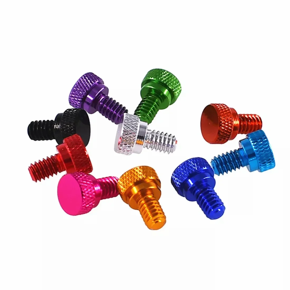 1~10pcs UNC 1/4-20 양극 처리된 색상 알루미늄 합금 널링 엄지 나사 손잡이 손잡이 볼트 PC 케이스 카메라용