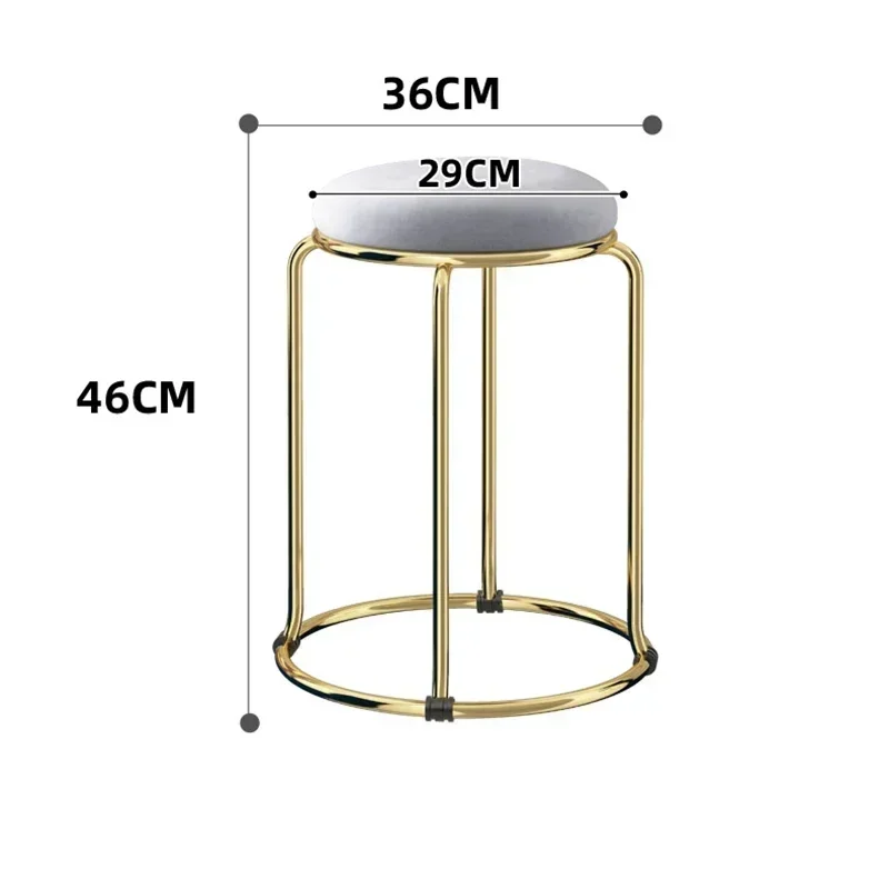 Beauty Salon Gold Luxury Velvet Dining Chair Bar Stool Dresser Chair Vanity Low Stool Taburete Con Respaldo Nordic Furniture YH