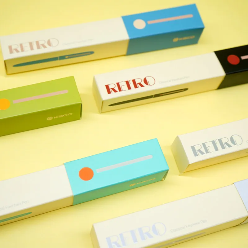 

New KACO Retro Fountain Pen Classic Design EF 0.38mm Nib with Ink Refill Converter Gift Box Package Daily Writing Pens Supply