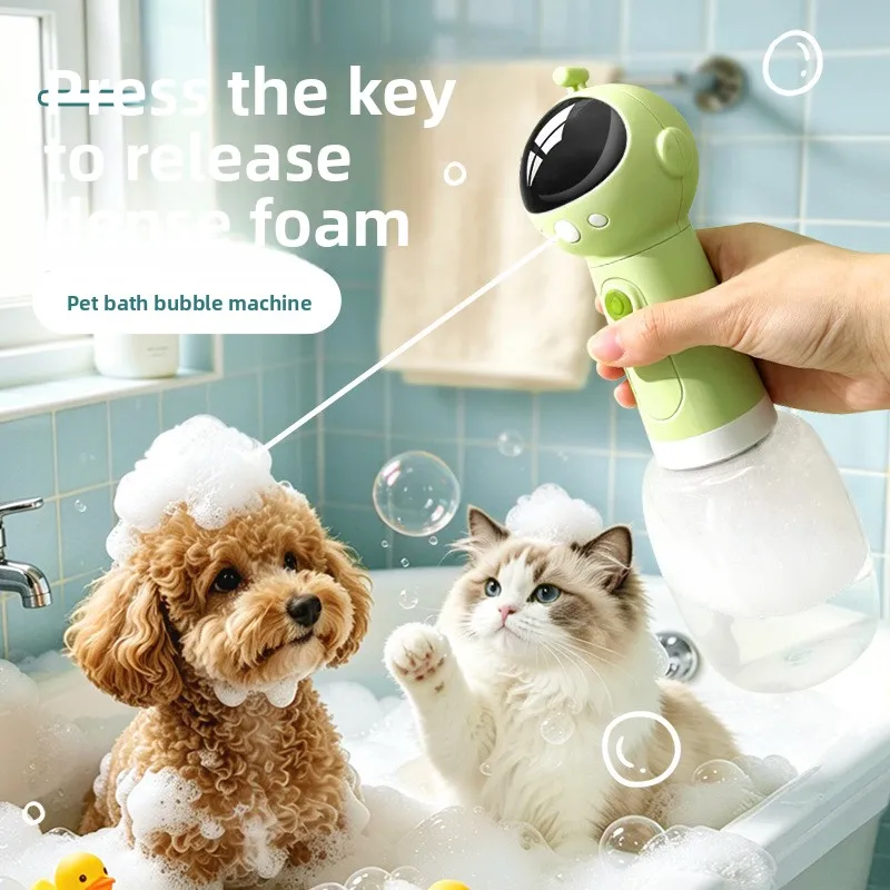 Portable Electric Foam Dispenser Soap Shampoo Dilution Bottle Auto Bubbler for Human Pet Bathroom Shower Cleaning Tool