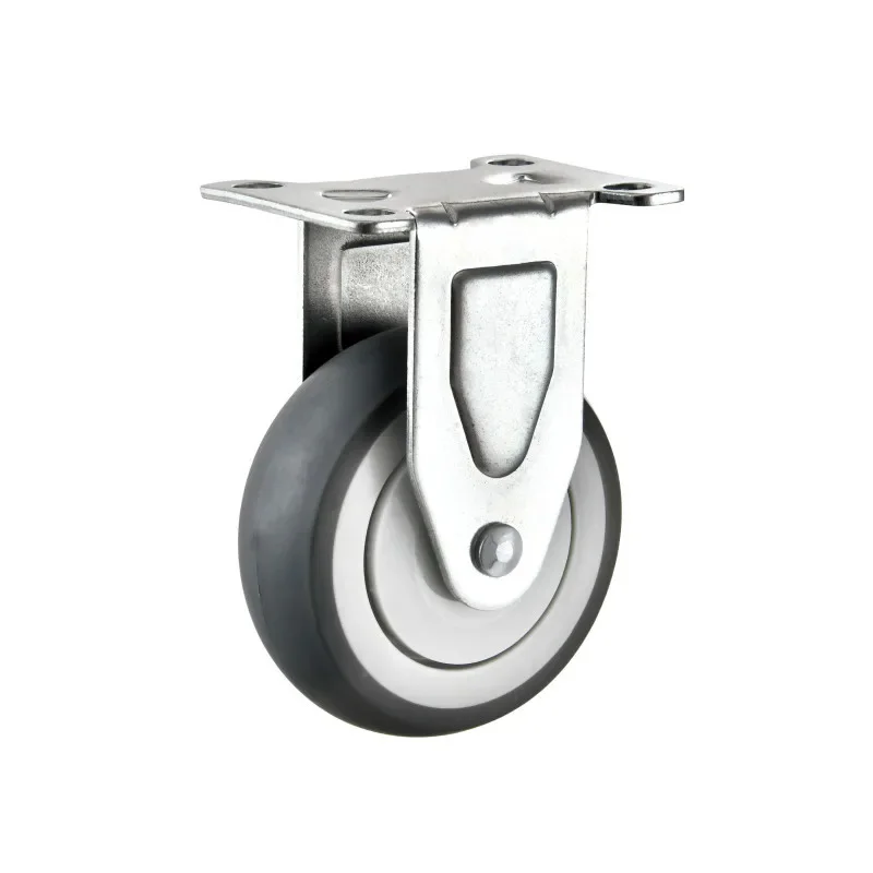 1 pcs Medium Gray TPR Single-Axis 5-Inch Ultra-Quiet Wheels - Directional/Swivel/Brake Casters