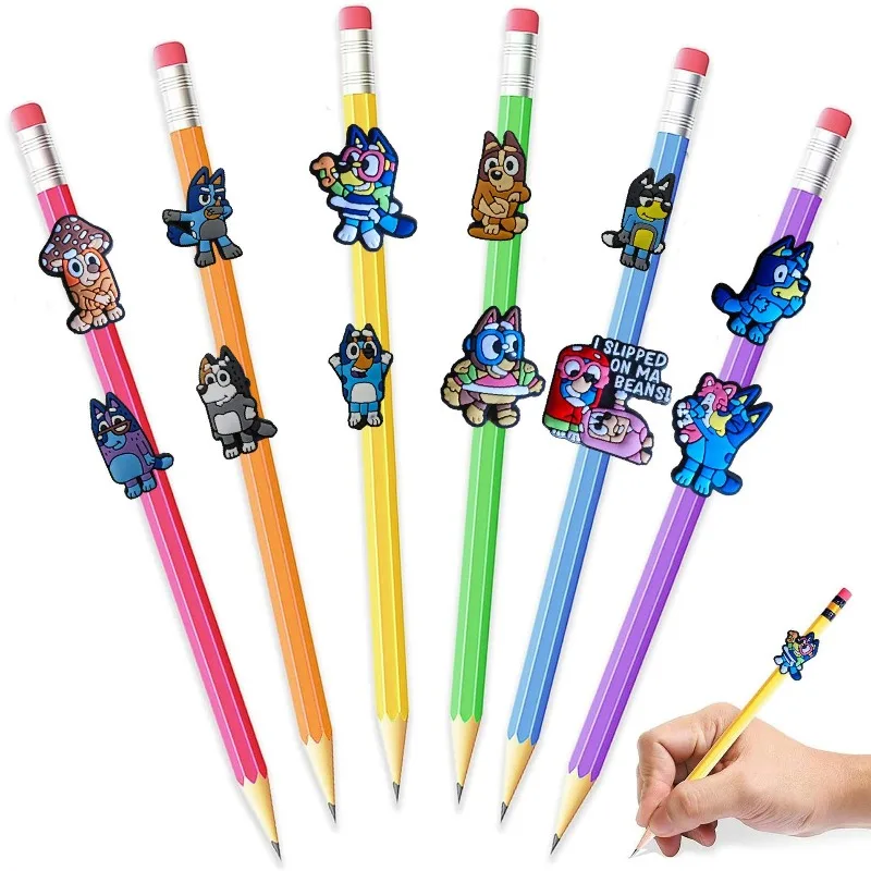 

Bluey Anime Cartoon Cute Series Color Pencil Buckle Color Pencil Clip DIY Pen Decoration Detachable Clips Student Gifts
