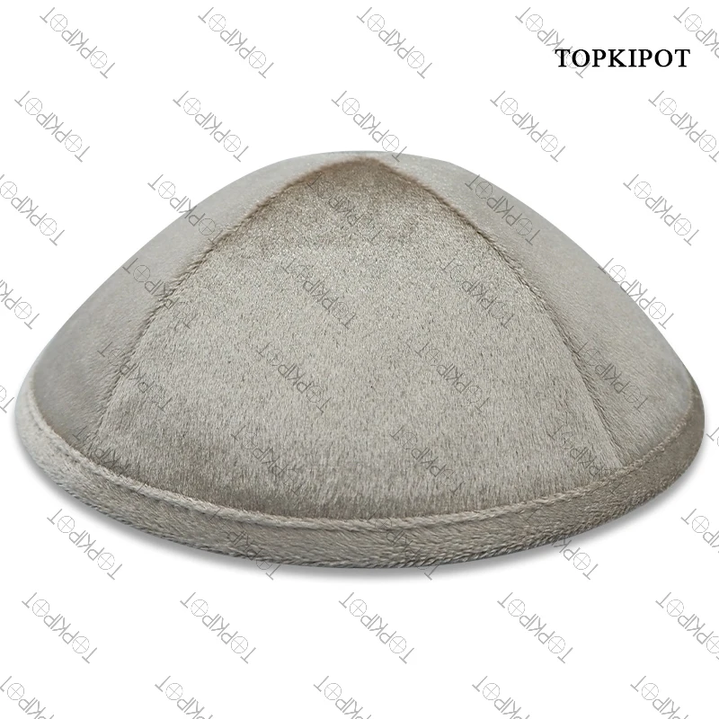 Dark gray flocking Factory Cotton Kippa Custom Embroidery Jewish Kippah Judaica Hat Yarmulke Cap Bar Mitzvah for Wedding Gift.