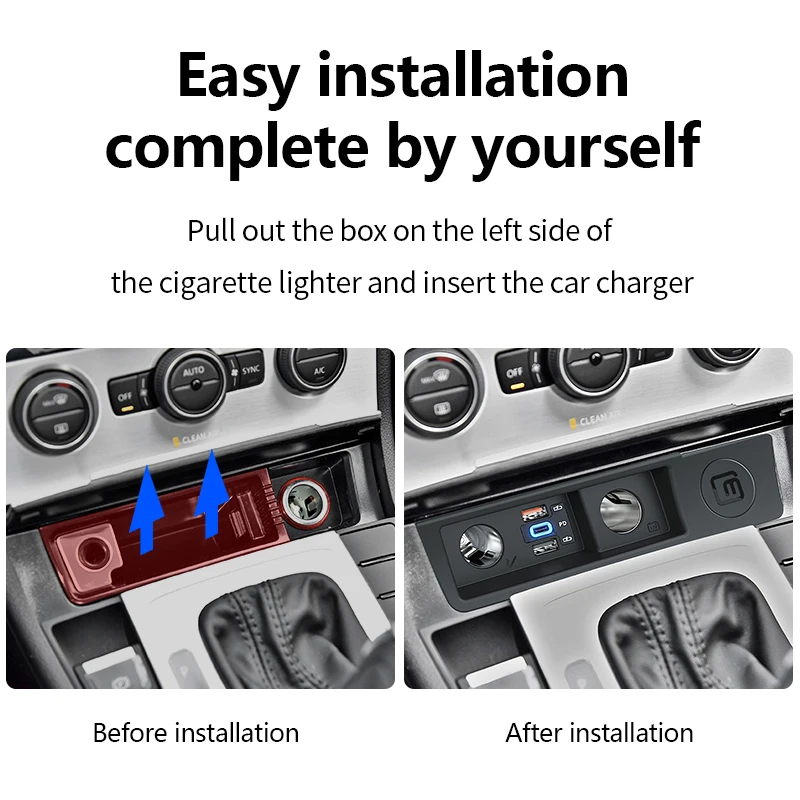 ل VW باسات B6 B7 CC R36 شاحن سيارة USB شحن سريع PD3.0 QC3.0 ولاعة السجائر الفاصل آيفون سامسونج هواوي Xiaomi #3