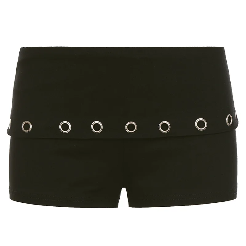 Sexy spice girl wind corns pleated low waist pocket hip shorts small elastic tight slim casual pants children's clothing