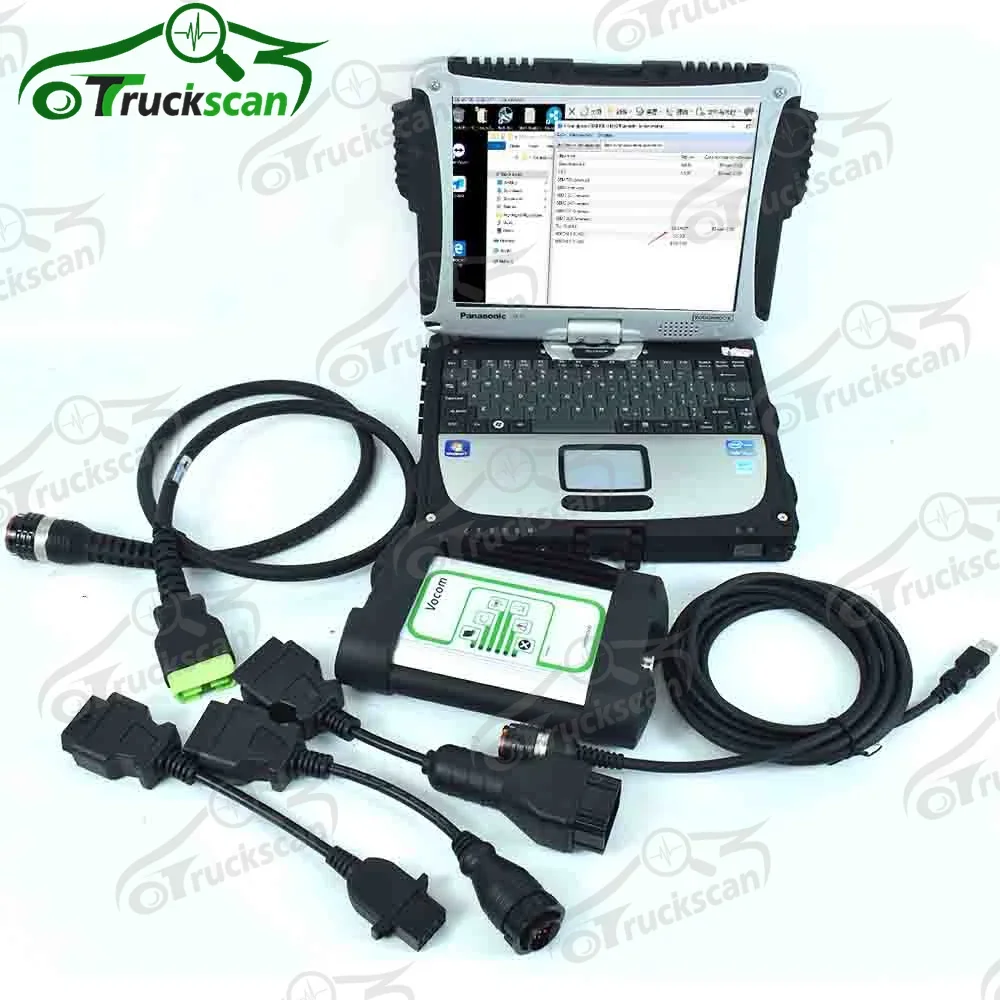 2024 For Vocom 88890300 Interface Truck Diagnostic For UD/Mack/Renault 24v Truck Excavator Diagnostic tool+cf19laptop