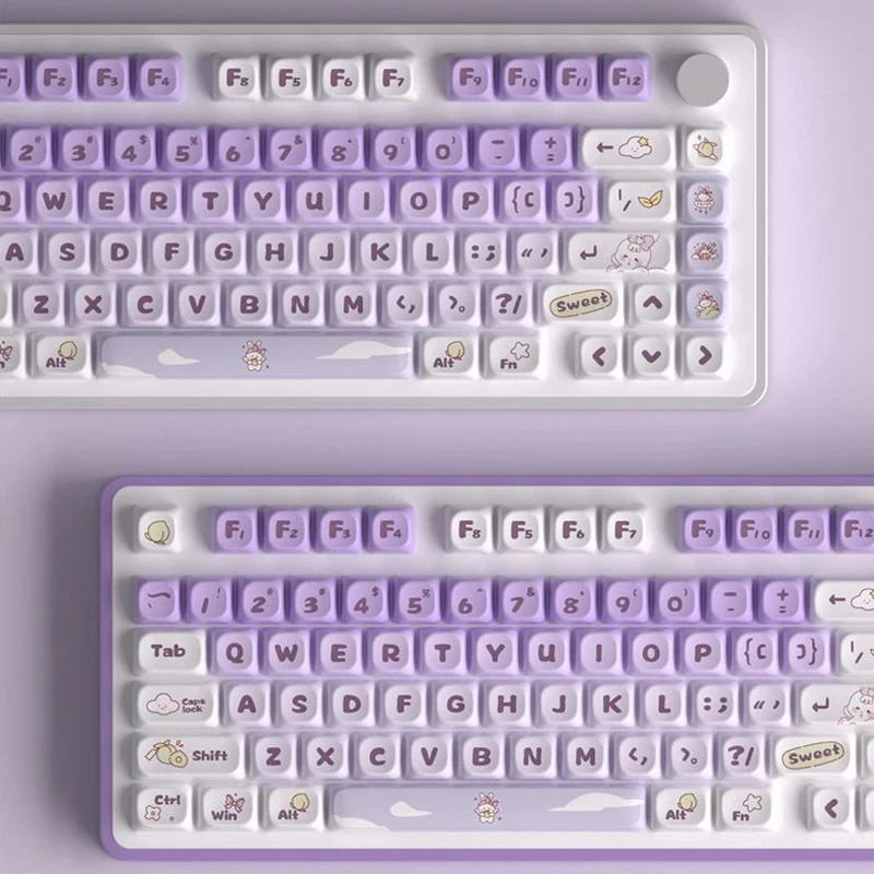 Dye Sublimation PBT 138 tasti Keycaps Purple Rabbit theme MOT Profile Keycap per Gateron Cherry MX switch tastiera meccanica