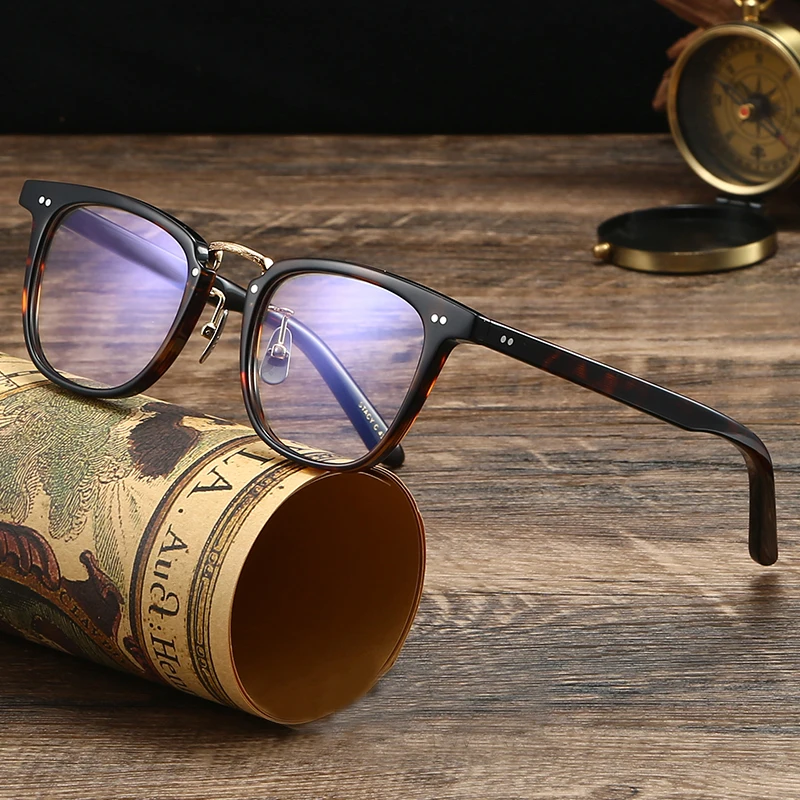 

Japanese Handmade Vintage Square Eyeglasses for Men Classic Retro Full Rim Glasses Frame Women High Quality Trendy Eyewear