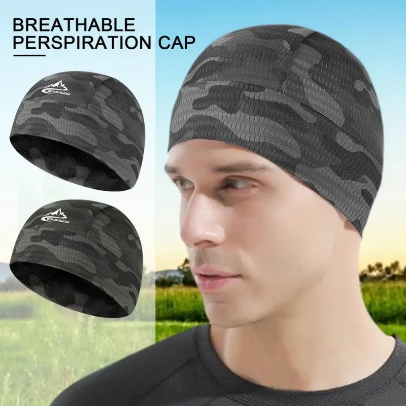 Ice Silk Quick Dry Beanie Skull Cap Summer Breathable Mesh Absorb Sweat Sports Running Hat Cycling Under Helmet Liner Headwrap