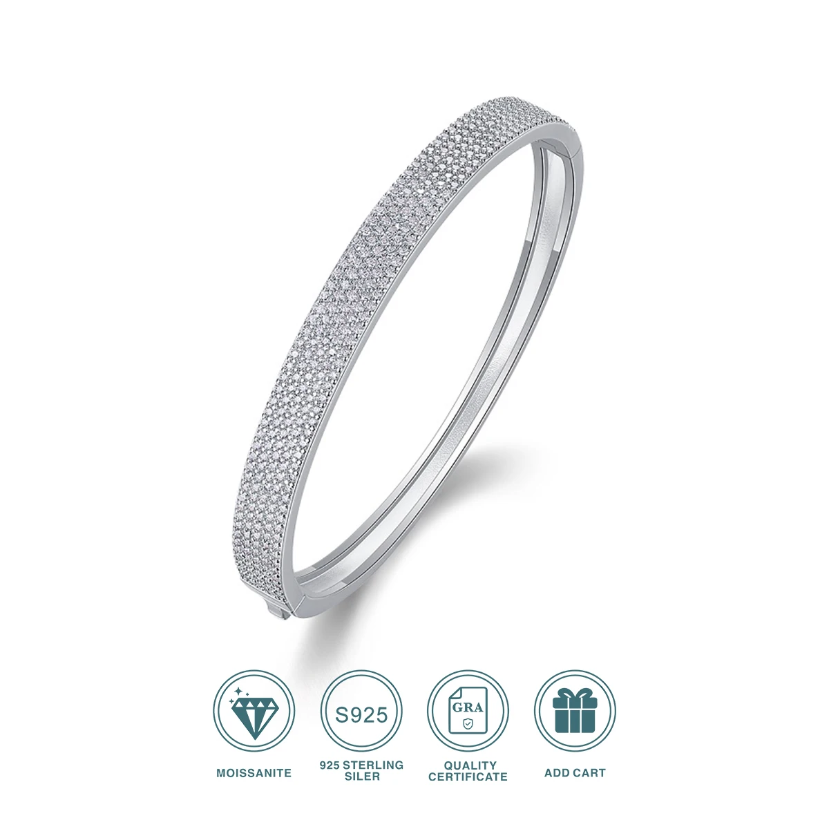 

JIUZUAN Moissanite Bracelet, 18K Gold Plated S925 Silver, Elegant Hypoallergenic Design, Perfect Christmas Gift Luxury Jewelry f