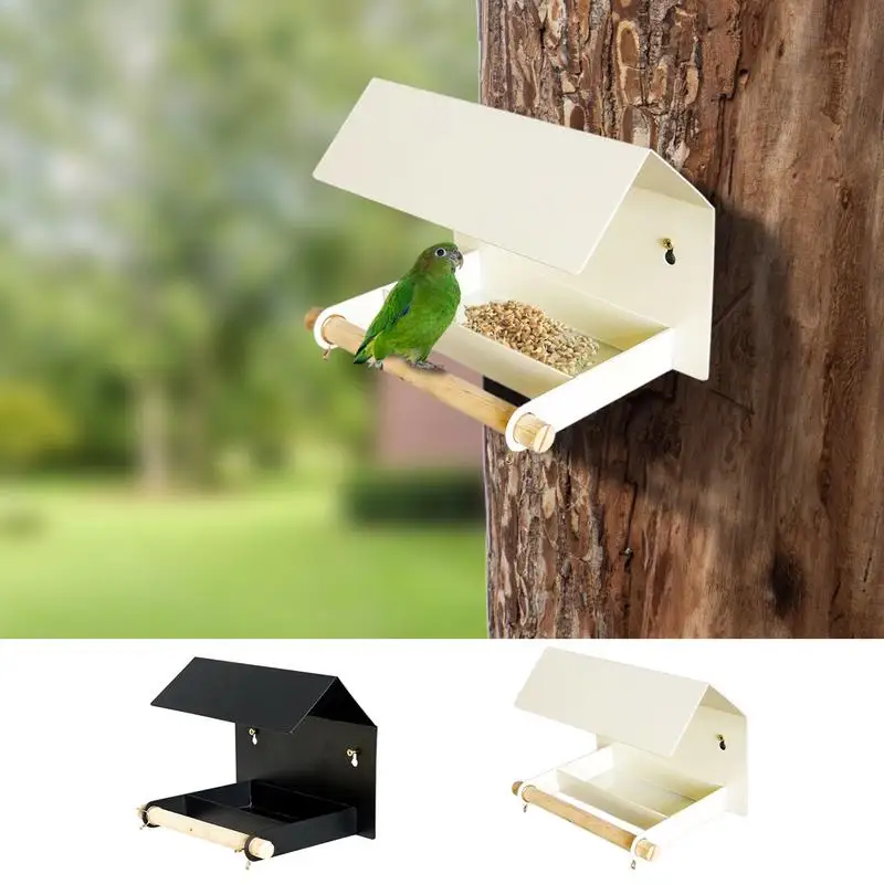 Tree Bird Feeder Iron Bird Feeders Garden Decor Weather-Resistant Outdoor Bird Feeder Supplies For Wooden Fences Trees Easy