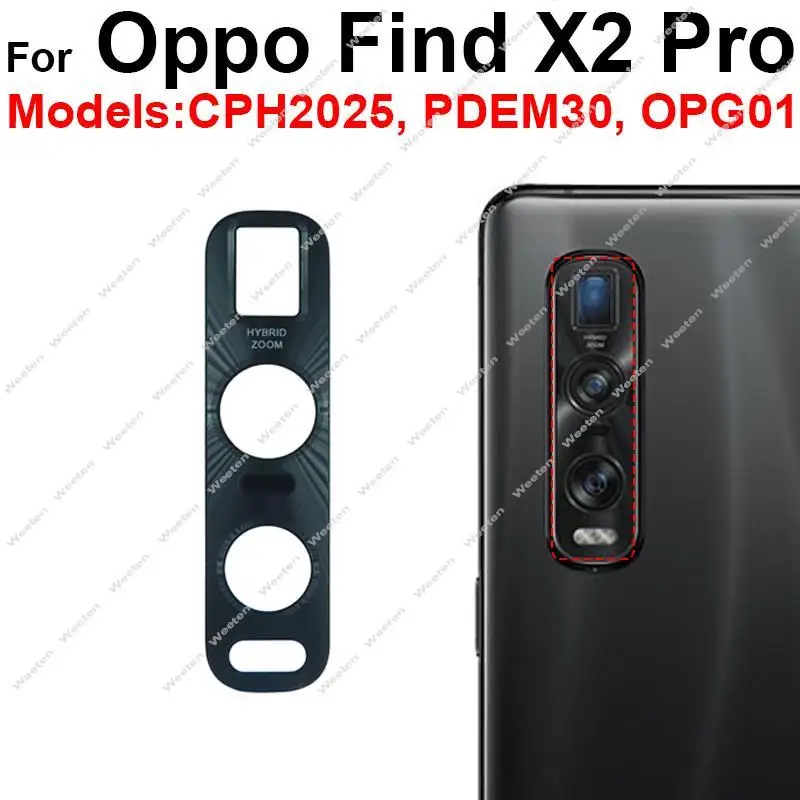 Dla OPPO Find X2 X3 X5 Pro X2 X3 Neo X2 X3 X5 Lite Tylny szklany obiektyw główny Tylny obiektyw aparatu Naklejka szklana Wymiana