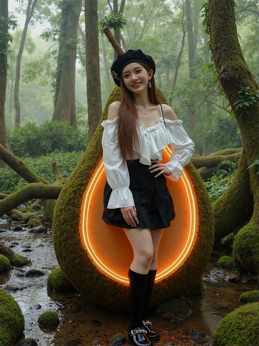 بلوزات كبيرة الحجم للسيدات بلون سادة سترة قطنية بيضاء ملابس خارجية أنيقة بدون أكمام دانتيل موضة كورية قصيرة للخريف #2