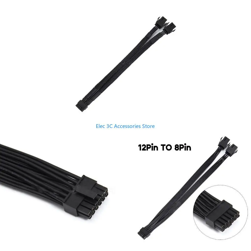 Y51A Dual PCIE GPU 6Pin 8Pin to Mini 12Pin male GPU Power Adapter Cable