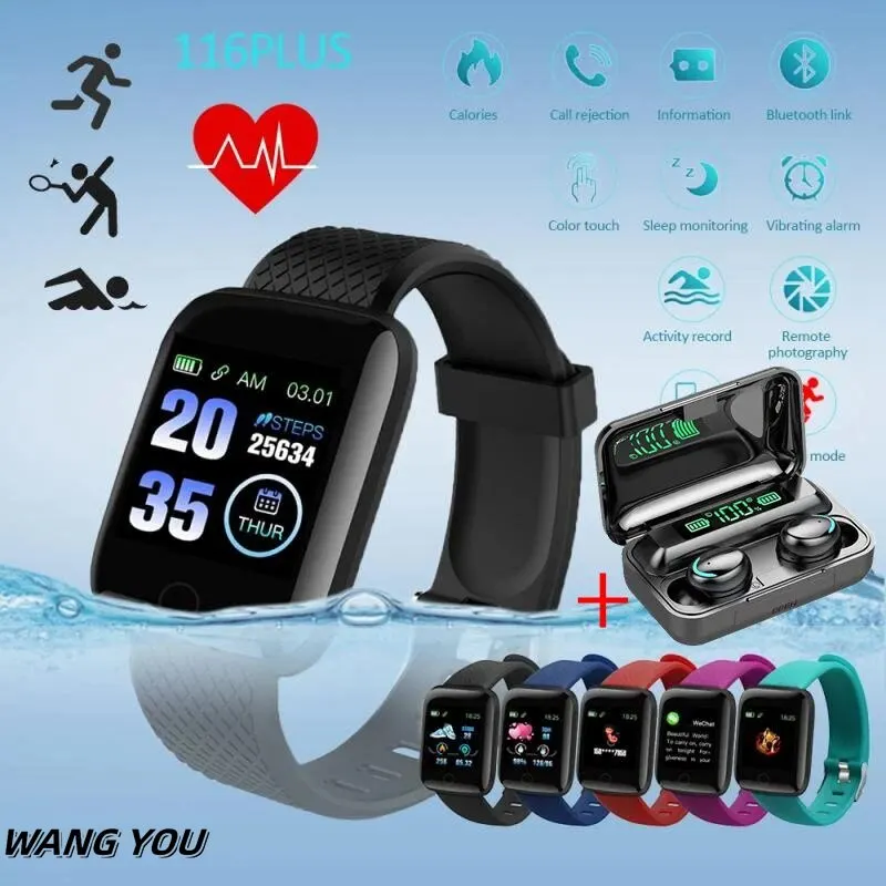 Smart Watch Bluetooth Digital Watch Sports Pedometer Wireless Bluetooth Headsets Sleep Monitor Walking Exercise Smart Bracelet