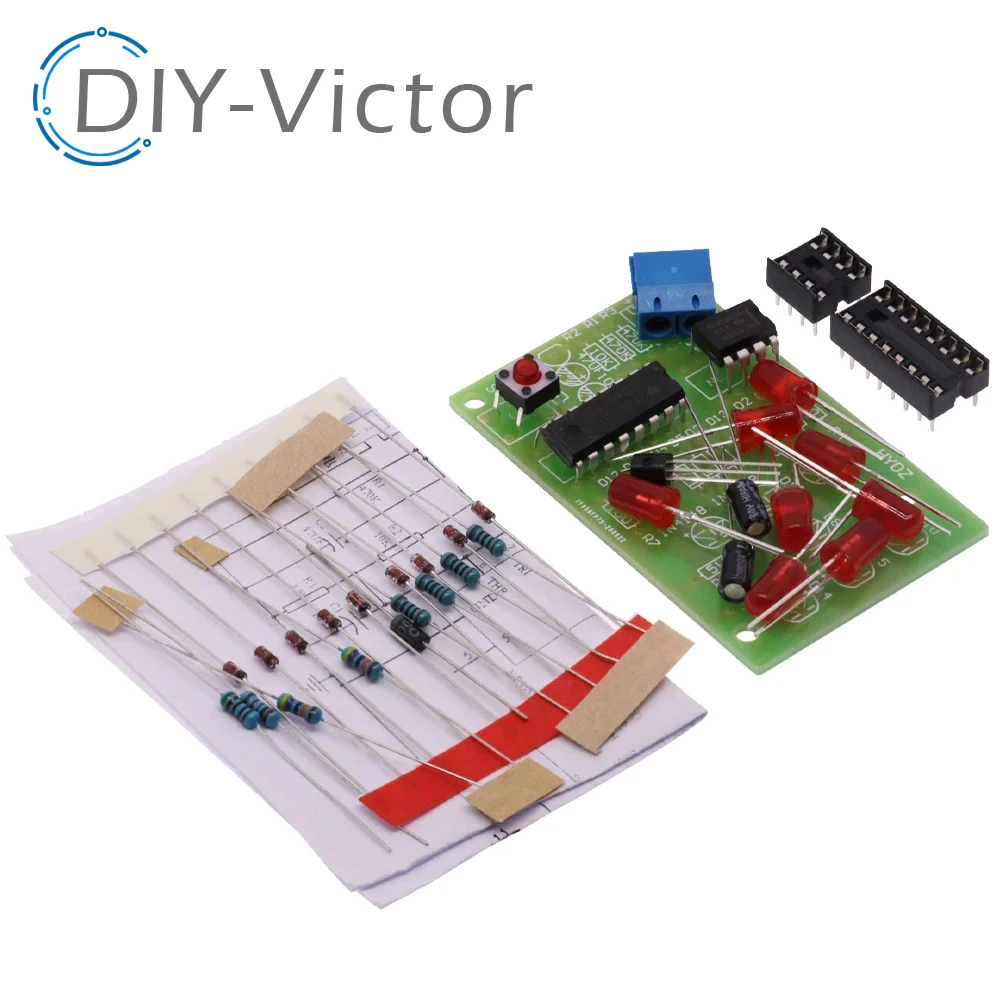 Electronic Dice NE555 LED Module CD4017 DIY Kit 5mm Red LED 4.5-5V LED Dice Parts Fun Breadboard Diy Electronic