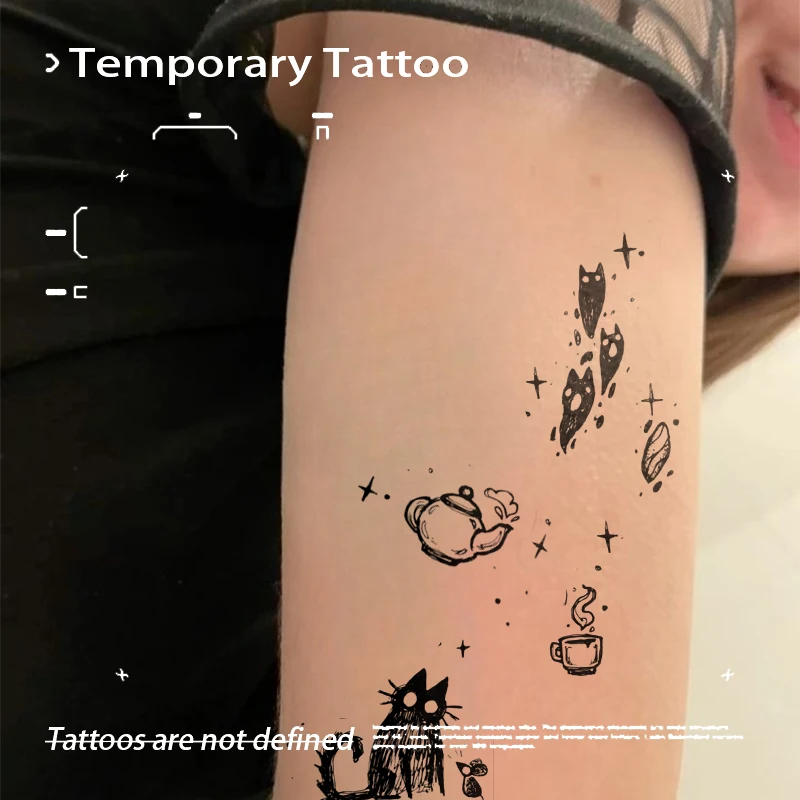 

Cute Cat and Dragon Herbal Juice Tattoo Sticker Waterproof Temporary Tattoos Sexy Hottie Fake Tatto Haloween Tatoo Tatuaje Weeks