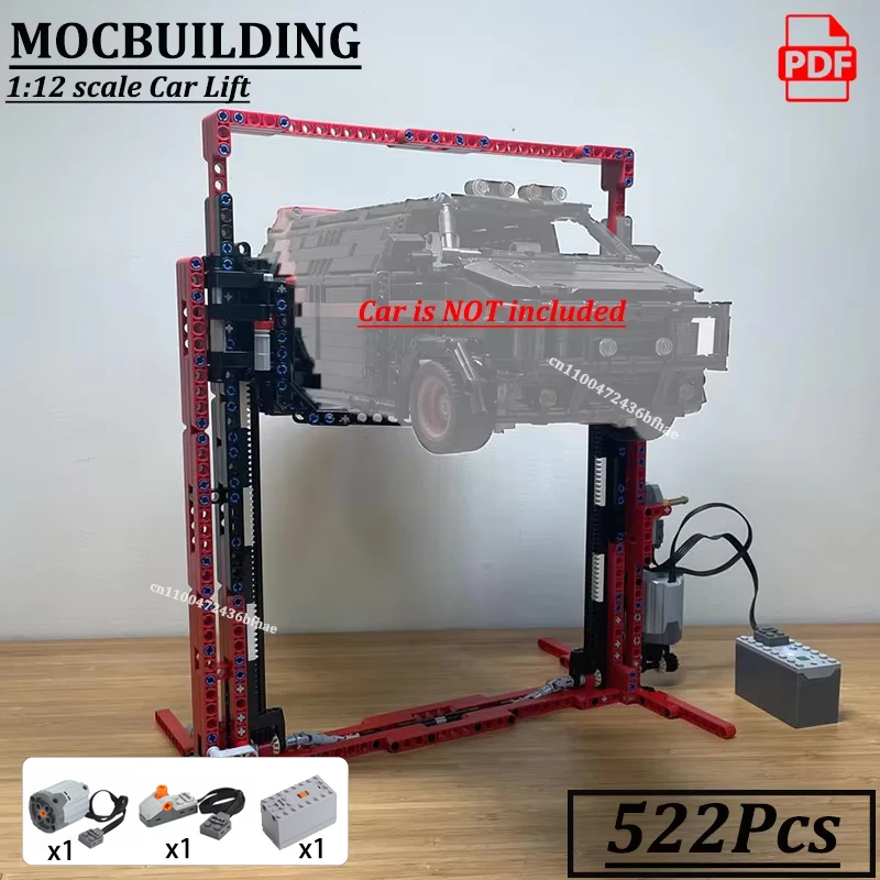

1:12 scale Car Lift Bricks with Motor Model MOCBUILDING Technology Practice Construction Garage Accessory Block Toys