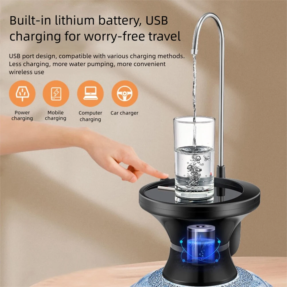Automatic Electric Drinking Water Bottle Pump With Spill-Proof Tray For Gallon Bottle Dorm Room Space-Saving Hydration Hub