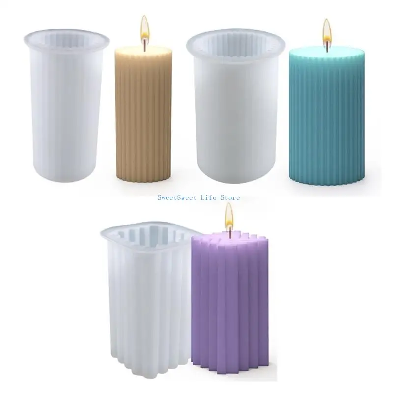 D5QB Pillar Molds for Candle Making Silicone Resin Casting Mold DIY Halloween