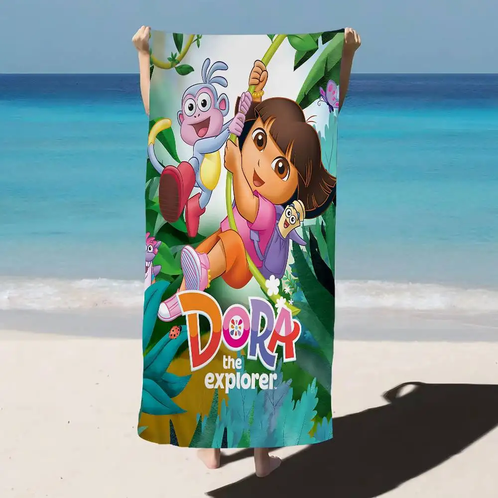 TV D-Dora The Animation Explorer Beach Towel Bath Towels for Girl Microfiber Quick Dry Custom Sand Free Beach Yoga Spa Gym Pool