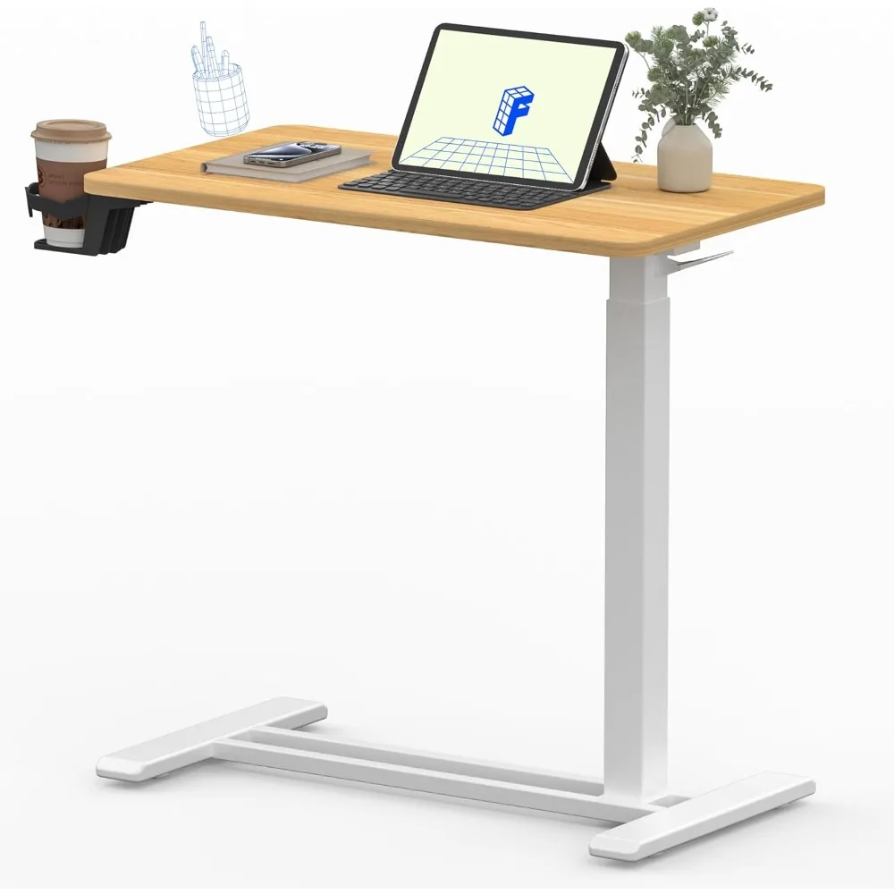 

Mobile Standing Desk with Wheels Pneumatic Laptop Table Rolling Computer Cart Movable Height Adjustable Small Sit Stan