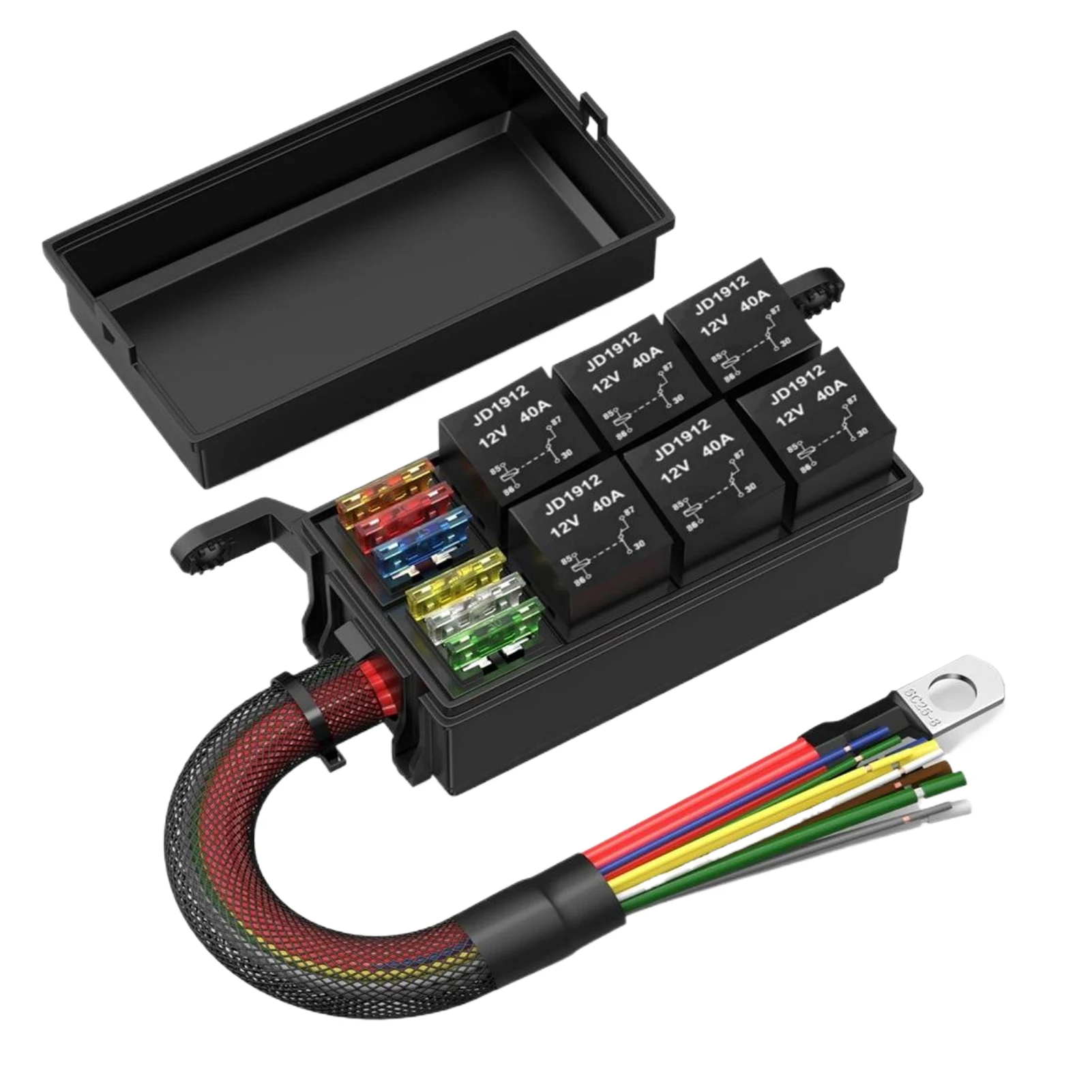 

Релейный блок 12В с 6 реле и предохранителями, морской, прочный