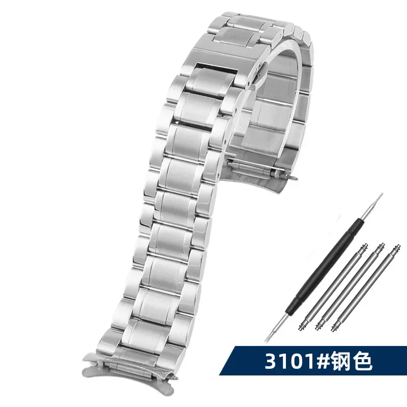 Watch Strap 21mm Silver For Citizen AT2140 316L Soild Stainless steel Watch Band Men\'s butterfly clasp Bracelet