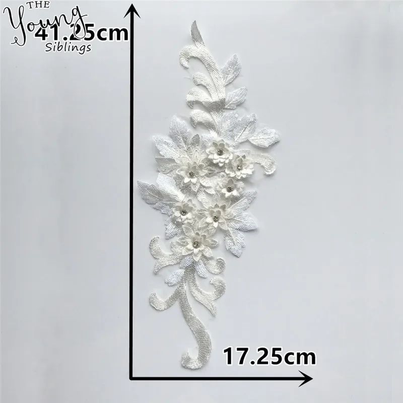 Recién llegados, variedad de patrones de flores 3D mezclados, tela para cuello DIY, escote de encaje adornado, accesorios de ropa decorativos