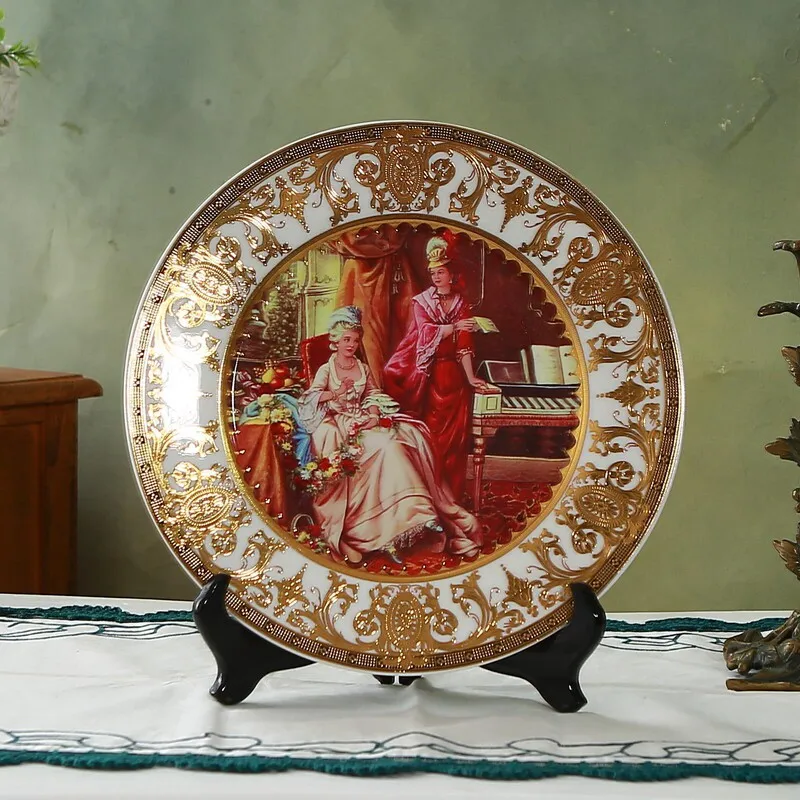 European style palace style ceramic plating villa club home furnishings Western retro character ornaments