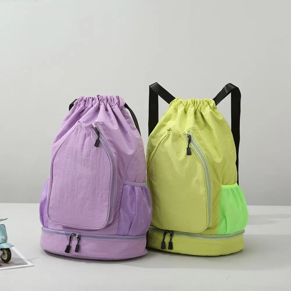 2 Rackets Tennis Racket Backpack Large Capacity with Shoes Pocket Gym Pack Drawstring Closure Casual Basketball Backpack Bag