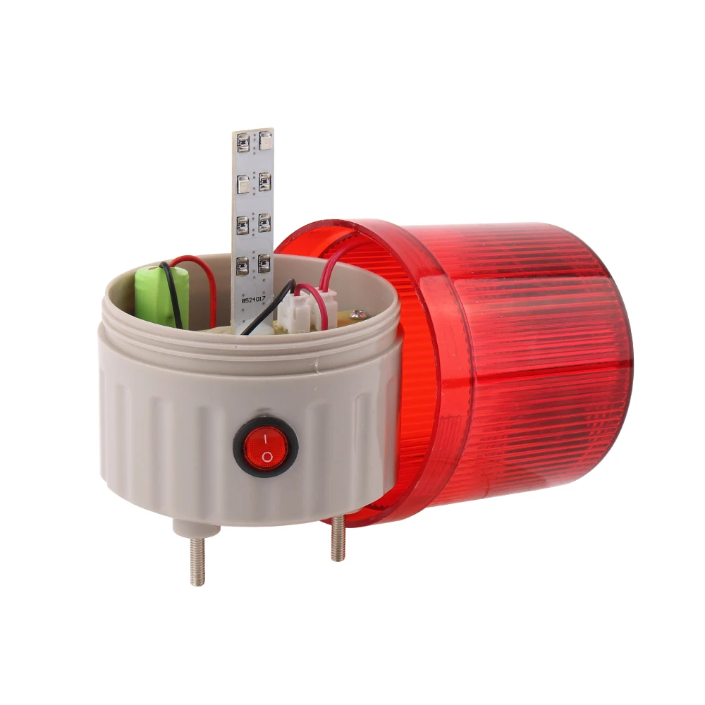 Red LED Solar Energy Storage Lamp Night Safety Emergency Warning Light Solar LED Flashing Light Signal Adsorption No Buzzer
