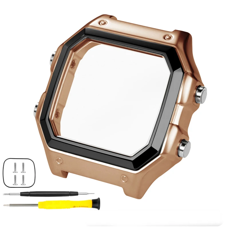 Stainless Steel AE1200 1300 Case For Casio 3299 AE-1200 AE-1300 Mod Kit Bezel AE1200 Leather Strap band Waterproof Ring Glass
