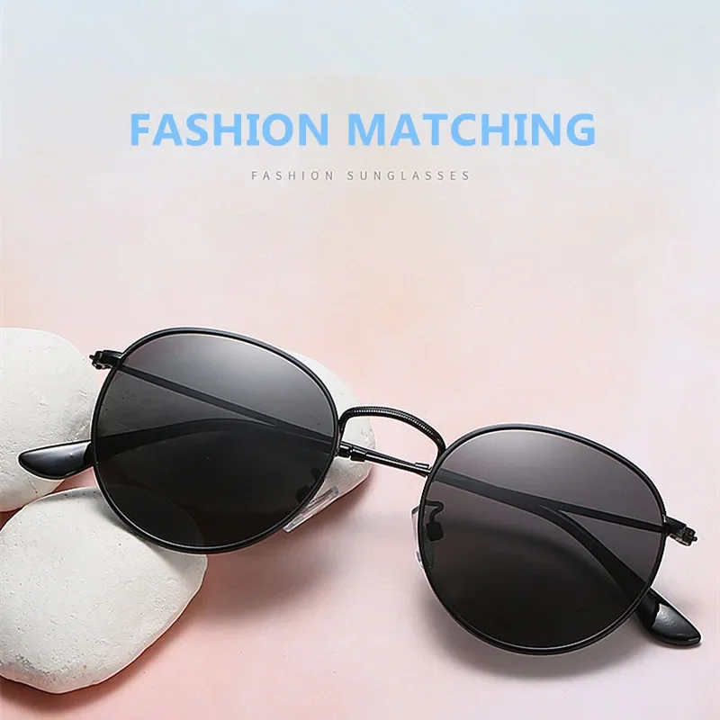 Swimming Round Metal Retro Vintage Sunglasses UV400 Fashion Men Women Leisure Photography Good Quality