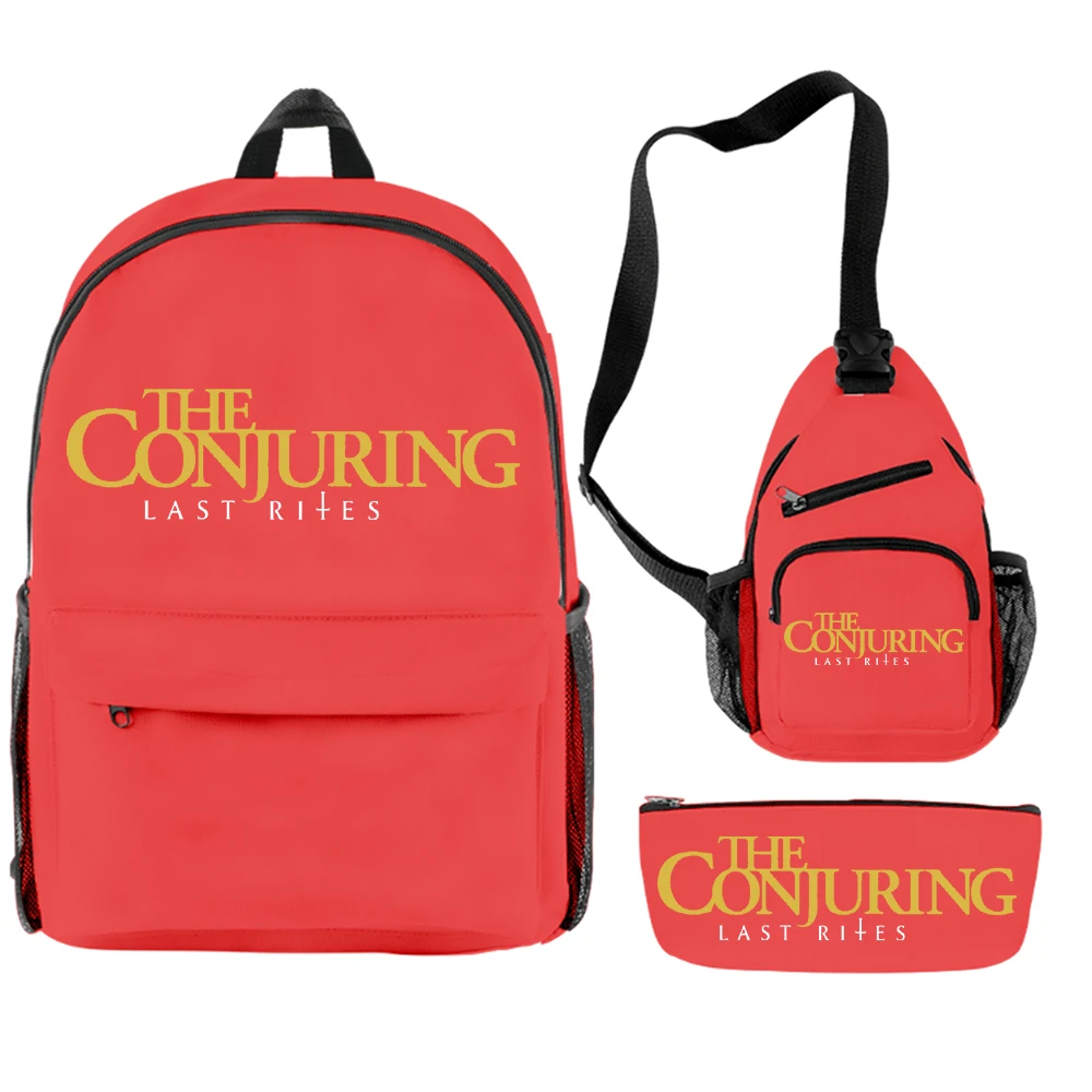 حقيبة ظهر The Conjuring Last Rites مكونة من 3 قطع للجنسين حقيبة نهارية مكونة من 3 قطع حقيبة سفر عصرية حقيبة كروس فريدة من نوعها حقيبة هيب هوب #6
